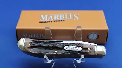 Marble's Brown Stag Bone Trapper Knife Model #166 • $29.99