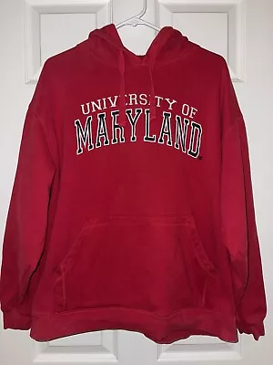 Campus Drive University Of Maryland Men’s Red Hoodie Medium Sweatshirt Pullover • $18