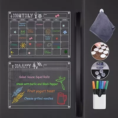 Acrylic Calendar For Fridge 2 Pack Magnetic Calendar Dry Erase Board16 X12  • $16.95