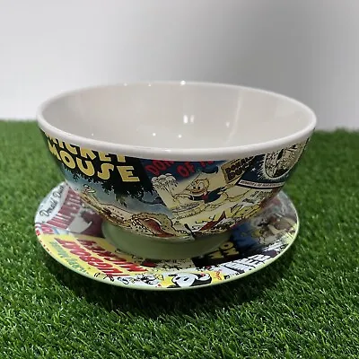 Disney Store Ceramic Bowl And Plate Set Vintage Poster Walt Disney Film Design • £14.99