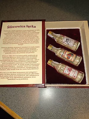 Empty-RARE  (3) Mini Liquor Bottles 50ml Latin Alcohol Products In Book Case/box • $20