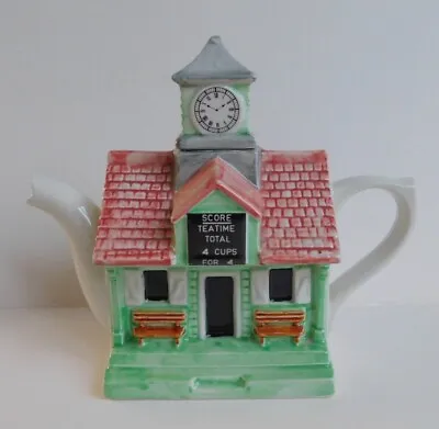£9 • Buy Vintage Swineside Collectors Teapot - Cricket Clubhouse - With Clock Tower
