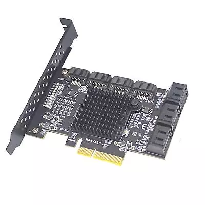 6 Port PCI-E Expansion Card Adapter PCI-E X4x8x16 6G SATA3.0 For ASMedia ASM1166 • £39.82