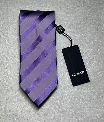 Pal Zileri Neckwear Men’s Pure Silk Slim Tie Purple Striped 3” In NWT • $40