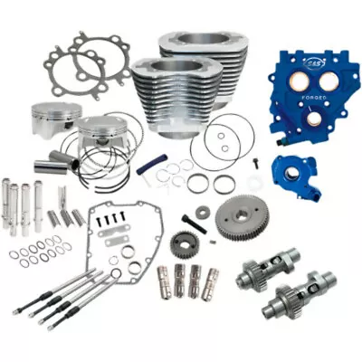 S&S 110  Power Package Silver Gear Drive 585GE Cam Engine Harley Twin Cam 07-17 • $32993.97