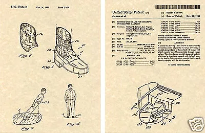 MICHAEL JACKSON DANCE SHOE US PATENT Art Print READY TO FRAME!!!!  Micheal • $9.95