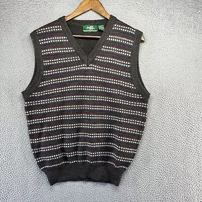 Vintage Heritage Ridge Sweater Vest Mens Medium Gray Red Blue Geometric Striped • $24.83