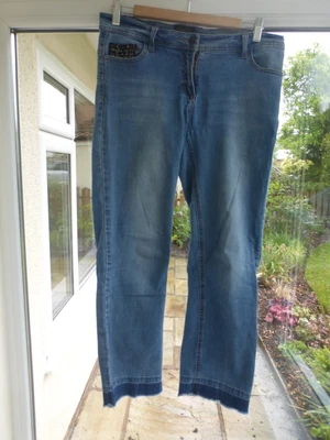 £4.99 • Buy Miss Captain Little Miss Blue Denim Textured Pocket Jeans Size M UK 10/12