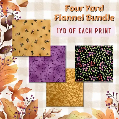 FLANNEL BUNDLE  Fall Foliage 4 Yd/pk By Maywood Studio Flannel Favorites • $42