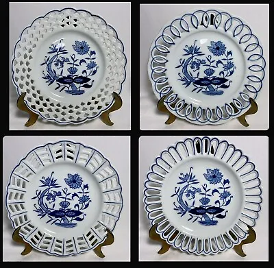 Blue Onion Decorative 8” Wall Plates Set Of 4 • $67.50