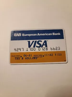 EAB New Unsigned Unused Vintage 1982 Expired Credit Card  • $2.50