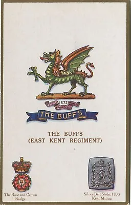 THE BUFFS EAST KENT REGIMENT - Military Badge Postcard Gale & Polden • £5