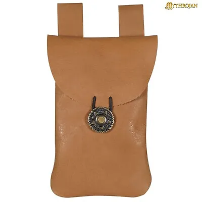Medieval Belt Bag Handmade Leather Pouch For Renaissance Reenactments Accessory • $24.99