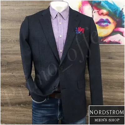 Nordstrom Mens Blazer Sport Coat 2 Button Casual Jacket 42L Tweed Wool Suits • $79.95