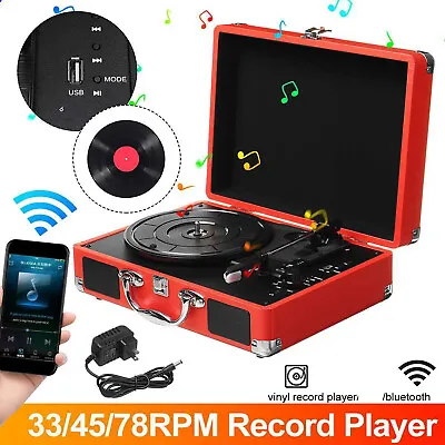 Bluetooth 33 45 78 RPM Record Player Gramophone Turntable Disc Vinyl Audio • $85.50