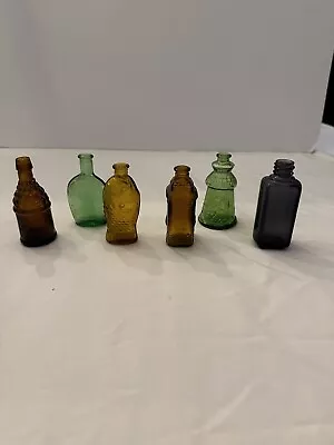 Vintage Miniature Colored Glass Green Brown Bottles Wheaton Bitters • $29.99