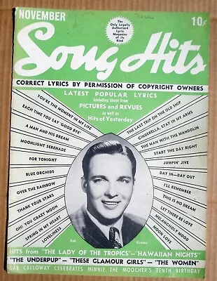 Song Hits Lyrics Magazine Nov 1939 Screen Stage Radio Hal Kemp Carmen Miranda • $9.99