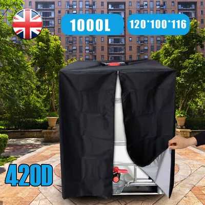 Rain Sun Protective Hood Cover 420D Water Tank 1000 Liters IBC Container Foil UK • £13.99