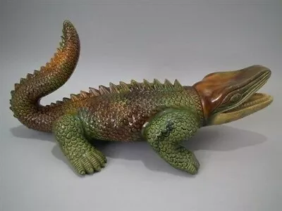 Majolica Palissy Crocodile-like Reptile Figure • £535