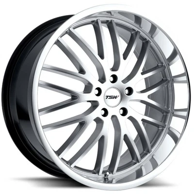 $247 • Buy 17  TSW Snetterton 17x8 Hyper Silver W/ Mirror Cut Lip 5x112 Wheel 45mm Rim