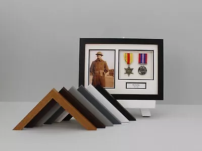 Personalised Military Medal Display Frame - Two Medals & A 6x4  Photo. A4.(113a) • £31