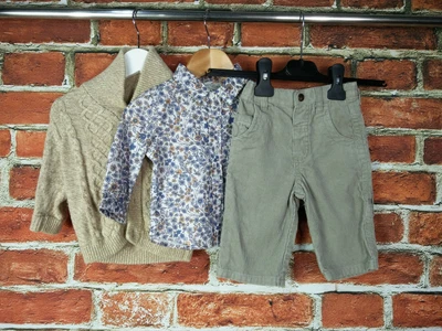 £9.99 • Buy Baby Boy Bundle Age 3-6 Months Monsoon Next Floral Shirt Corduroys Cardigan 68cm