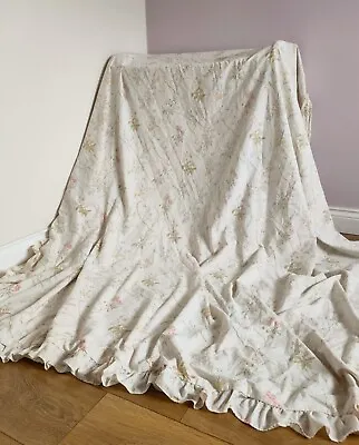 Vintage 90s Floral Ruffle Frill Edge King Duvet Cover • £10