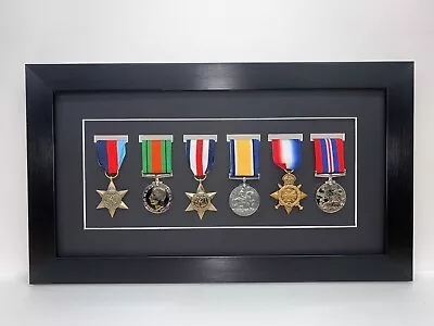 Military World War SportMedal Display 3D Box Frame For Six Medal In Black Mount • £25