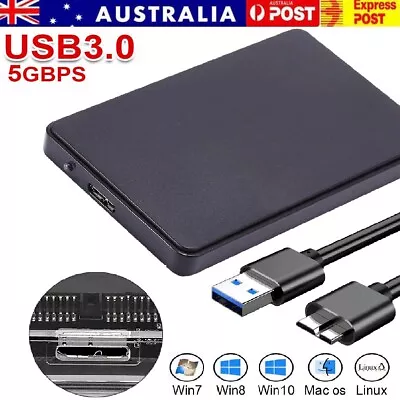 $9.89 • Buy 2.5  Inch USB 3.0 Hard Drive Disk SATA HDD SSD External Slim Enclosure Case 5GBP