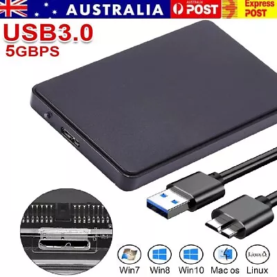 2.5  Inch USB 3.0 Hard Drive Disk SATA HDD SSD External Slim Enclosure Case 5GBP • $9.89