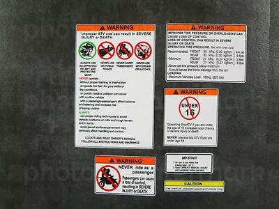 Yamaha Banshee 6pc Warning Decals Stickers Labels Graphics ATV Quad YFZ350 • $21.99