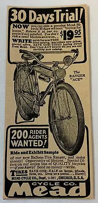 1935 MEAD Bicycle Ad ~ 30 DAYS TRIAL - THE RANGER ACE • $5.66