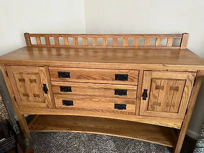 Richardson Brothers Furniture Co. Solid Oak Mission  Sideboard Buffet • $1277