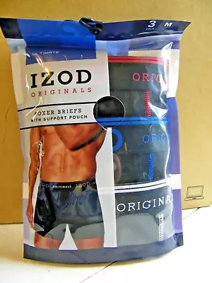 Izod Originals Boxer Briefs W/ Support Pouch Men's Underwear 3 Pack Size M NEW • $13.95