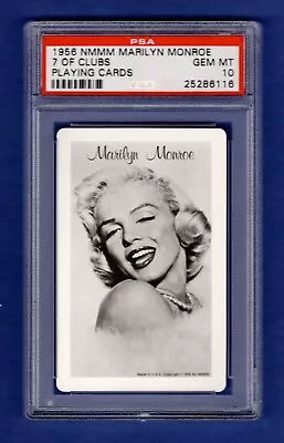 PSA 10 MARILYN MONROE 1956 NMMM Card The 7 Of Clubs HIGHEST EVER GRADED • $200