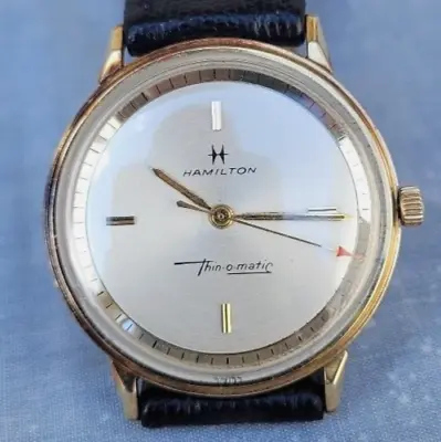 Vintage 1965 Hamilton Thin-O-Matic Gold Plate Watch 34mm 620 Recent Service • $295.99