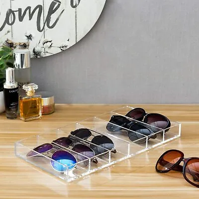 6 Slot Premium Grade Clear Acrylic Sunglasses Storage Organizer Display Tray • $42.44
