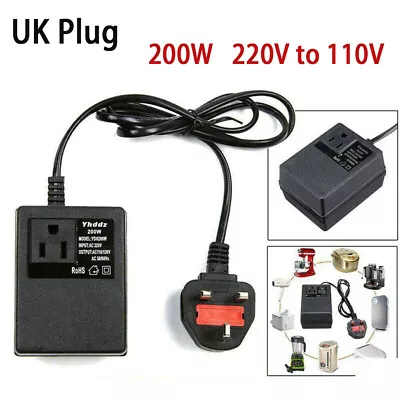 200W 220V To 110V Travel Power Step Down Voltage Transformer Converter UK Plug • $28.82