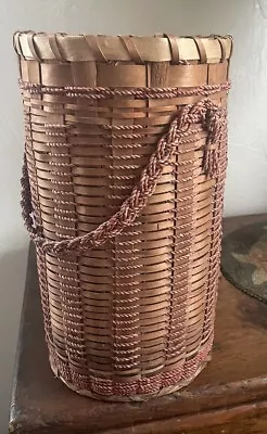 Excellent Native American Basket Passamaquoddy Sweetgrass 11” By 7”red  Coloring • $80