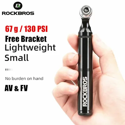 ROCKBROS Bicycle Mini Pump FV/AV MTB Road Bike Tire Ball Portable Air Inflator • $16.99