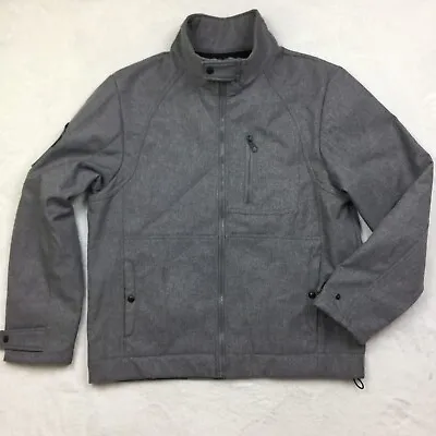 Marc Ecko Cut &Sew Coat Jacket Size L Mens Gray Full Zip Fleece Lined Military • $30.39