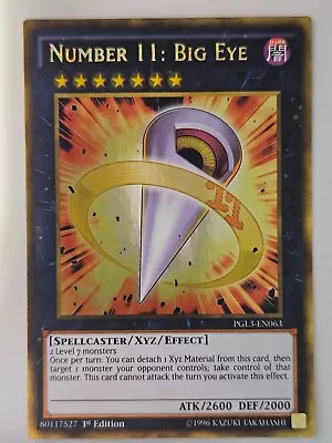 Yugioh - Number 11 : Big Eye - Gold Rare - PGL3-EN063 - 1st Ed - Mint • $6.44