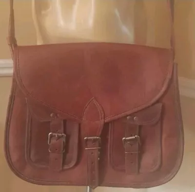 KOMAL'S Passion Leather - Quality Brown Distressed Leather Messanger Bag • $44.99