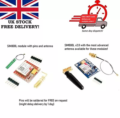 SIM800L/SIM800L V2.0  Wireless GSM GPRS Module Development Board For Arduino UK • £6.95