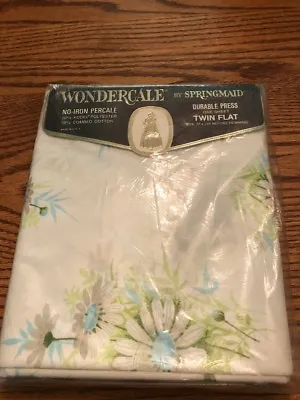 VINTAGE SPRINGMAID Wondercale Twin Flat Sheet NWT Fresh Daisies • $16.99