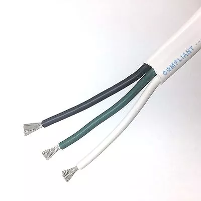 12/3 AWG 12 Gauge Marine Grade 3 Wire AC Boat Cable Tinned Copper Flat Triplex • $84.88