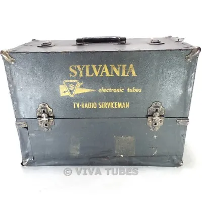 $59.95 • Buy Small Black Sylvania Vintage Radio TV Vacuum Tube Valve Caddy Carrying Case