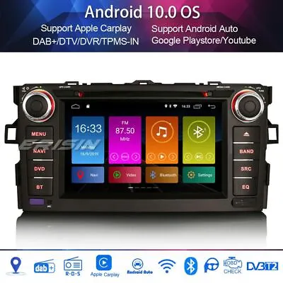 DAB+Car Stereo Radio For Toyota Auris Corolla Altis Android 10.0 Sat Nav Carplay • £453.95