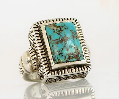 Vintage Designer Signed Arya Sterling Silver Turquoise Southwestern Native Ring • $195