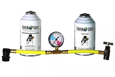 Envirosafe Collector Car Automotive AC Coolant UV Dye Stop Leak & Gauge Kit • $24.45